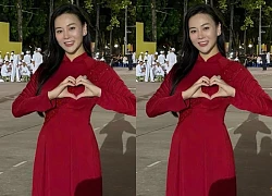 Phương Oanh mặc áo dài đỏ thả tim, Hồng Diễm bật cười khi Tăng Duy Tân bị trêu