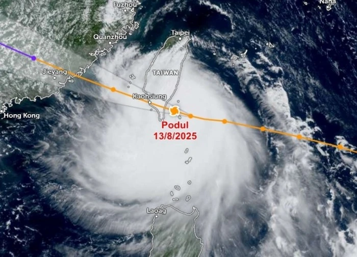 Bão Podul đổ bộ Đài Loan (Trung Quốc)