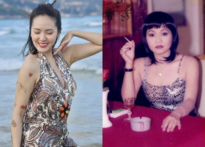 NSƯT Ngọc Huyền một thời sexy, Phương Linh khoe loạt hình xăm trước biển