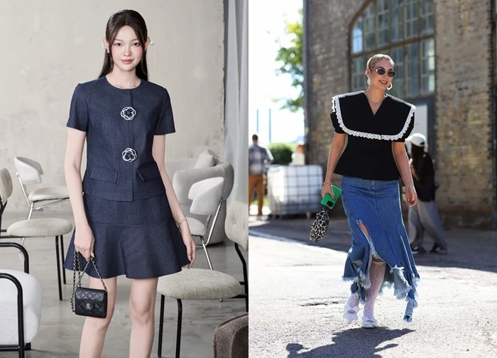 Chân váy denim, lựa chọn thông minh cho tiết trời đầu thu