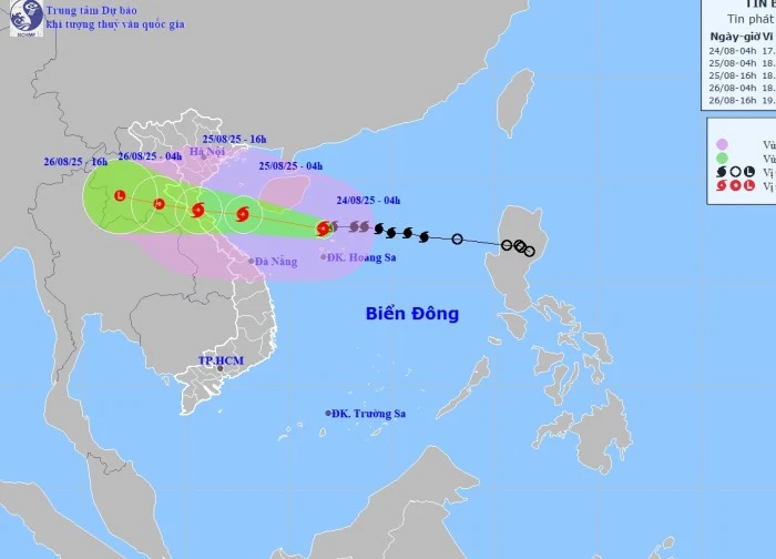 Bão số 5 cách Nghệ An khoảng 600km giật cấp 15, nguy cơ gây thiệt hại lớn