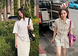 Họa tiết chấm bi đang được các sao châu Á ưa chuộng mùa này