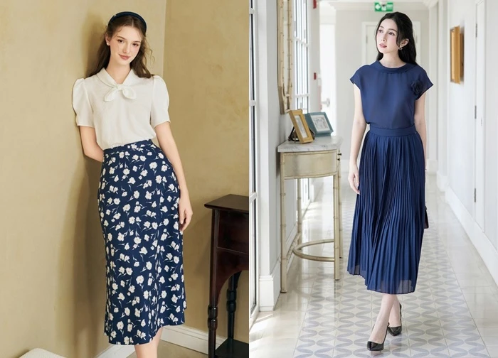 Không bao giờ hết mốt khi diện cặp đôi áo và chân váy