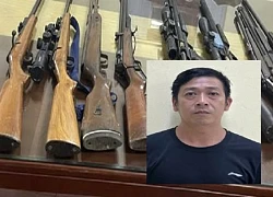 Bắt đối tượng cất giấu gần chục khẩu súng quân dụng trong nhà