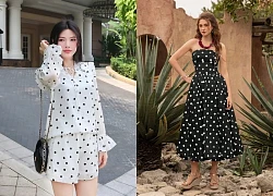 Trang phục chấm bi giúp nàng trở thành tâm điểm mọi ánh nhìn