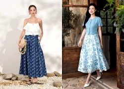Chân váy dài họa tiết, nét đẹp cổ điển bừng sáng từ công sở đến đường phố