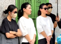 Tăng Thanh Hà trùm kín mặt, lặng lẽ đứng 1 góc trong tang lễ của bố diễn viên Quốc Cường