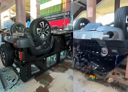 Vừa sắm ô tô mới, cô gái lao xe từ tầng 1 xuống đất vì đạp nhầm chân ga