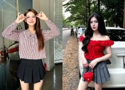 Phối đồ đa năng cùng chân váy xếp ly
