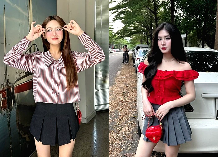 Phối đồ đa năng cùng chân váy xếp ly