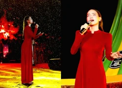 Hà Hồ đội mưa hát tưởng nhớ anh hùng liệt sĩ, hiếm hoi thử sức nhạc cách mạng