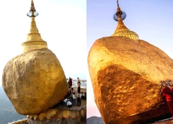 Hòn đá dát vàng khổng lồ chênh vênh trên vách núi cao 1.100m hàng nghìn năm, động đất 7,7 độ richter vẫn không rơi