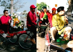 Chú rể Úc dùng xe lôi chở tráp cưới ở An Giang, cộng đồng mạng thích thú