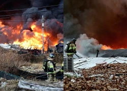 Cháy khu ổ chuột lớn nhất Seoul, Hàn Quốc điều 300 lính cứu hỏa ứng phó