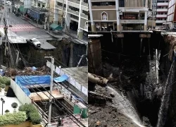 Thái Lan: Sụt lún nghiêm trọng trên đường phố Bangkok