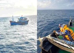 Tàu Trường Sa 10 kịp thời cứu nạn tàu cá và 8 ngư dân trên biển