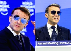Tổng thống Pháp gây chú ý khi đeo kính râm phát biểu tại Davos