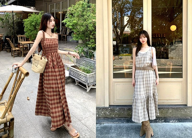 Váy ca rô dáng dài mang đến nét cổ điển 'đốn tim' phái đẹp