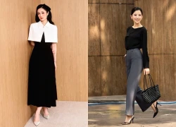 Đẹp cả tuần cùng bản phối chân váy dài, quần ống rộng và giày cao gót