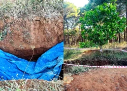 Hiện trường nơi chôn giấu xe máy nghi liên quan vụ cướp ngân hàng ở Gia Lai