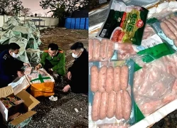 Phát hiện hơn 10 tấn nầm heo, tràng trứng, lạp xưởng trôi nổi, mất an toàn