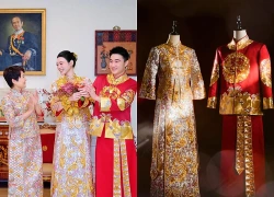 Dâu hào môn Hề Mộng Dao khoe lại ảnh cưới, gây sốc với bộ long phụng dát vàng mất 3600 giờ hoàn thiện và 22 chiếc vòng tay long phụng