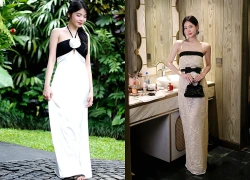 Khi váy phối hai tông màu ‘phủ sóng’ đường phố
