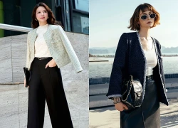 Ghi dấu ấn thanh lịch ngày thu với trang phục dạ tweed