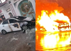 Ô tô bốc cháy tại khu vực đình làng ở Hà Nội, nghi bị phóng hỏa