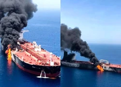 Tàu treo cờ Panama bị tấn công, bốc cháy gần eo biển Hormuz