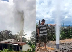 Lạ lùng giếng khoan hơn 10 năm tuổi bất ngờ phun cột nước cao 15m