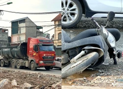 Ngã ra đường do lao vào ổ gà, nam thanh niên bị xe ben cán tử vong ở Hà Nội