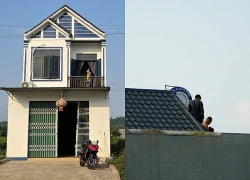 Người dân lội đồng xem cảnh sát vây bắt 2 đối tượng cố thủ trên nóc nhà