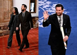 Vợ Messi xinh đẹp rạng rỡ, ánh mắt lộ rõ sự tự hào khi GOAT nhận giải thưởng Hoàng gia Tây Ban Nha