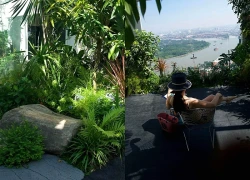 Vườn xanh đẹp mê hồn trong penthouse 450m2 của ca sĩ Hồng Nhung