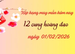 Bảng xếp hạng may mắn 2026 của 12 cung hoàng đạo ngày 1/2: Nhân Mã và Kim Ngưu top 1 đầu tháng 2