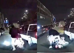 Truy tìm tài xế cố tình chèn ép khiến 3 người đi xe máy ngã sát bánh xe tải