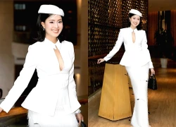 Hồng Diễm hiếm hoi diện áo xẻ ngực, khoe trọn vẻ ngoài quyến rũ