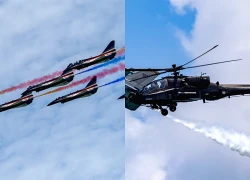 Màn trình diễn của tiêm kích Su-30, F-35 trên bầu trời Singapore