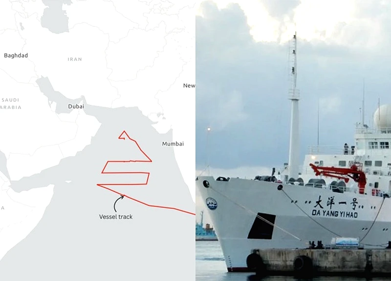 Tàu nghiên cứu Trung Quốc hoạt động gần tàu sân bay Mỹ ngoài khơi Iran