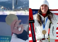 Cận cảnh HCV Olympic bị gãy nứt ngay sau khi trao giải