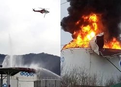 Hàn Quốc: Cháy lớn tại kho bể chứa nhiên liệu ngoài trời