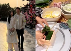 Vợ Thành Chung gây sốt với mâm cỗ cúng ông Công ông Táo chỉn chu đón Tết đầu tiên trong căn biệt thự mới