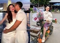 Kim Lý tình tứ hôn vợ Hồ Ngọc Hà, Phó giáo sư Tân Nhàn đi chợ quê sắm Tết