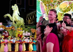 Đường hoa Nguyễn Huệ chính thức mở màn: Ngựa khổng lồ "chiếm sóng", công nghệ hiện đại gây choáng ngợp