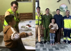 Tuần tra đêm giao thừa, CSGT phát hiện bé trai đi lạc trên cao tốc