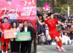 Đình Bắc tự lái xế hộp đi đá bóng giúp đỡ hoàn cảnh khó khăn ở quê, được cả làng vây kín chào đón