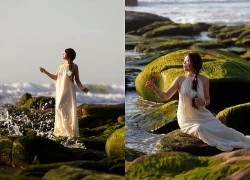 Biển Cổ Thạch phủ rêu xanh, hút du khách săn khoảnh khắc hiếm