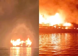 Cháy tàu du lịch chở 41 người trên vịnh Hạ Long