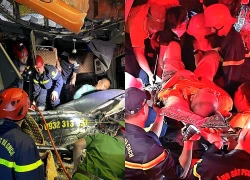 Tài xế xe khách mắc kẹt suốt một giờ sau tai nạn